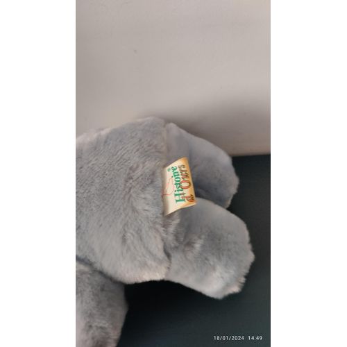 Vintage Peluche Doudou Ours Bleu Histoire D'ours