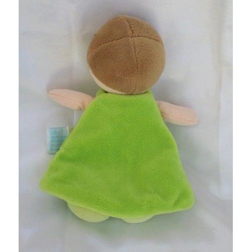 Doudou Peluche Garçon Poupée Mon Super Héros Vert Cape Masque Babynat