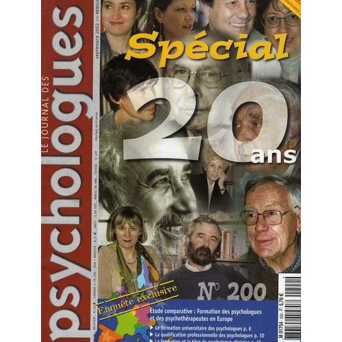 Le Journal Des Psychologues N° 200 : Special 20 Ans
