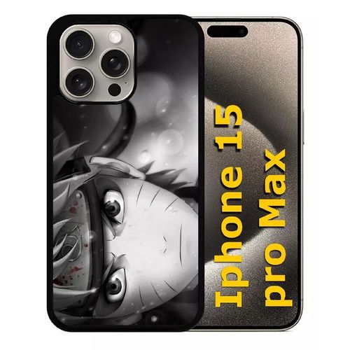 Coque Pour Iphone 15 Pro Max - Naruto Black And White - Silicone - Noir