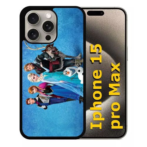 Coque Pour Iphone 15 Pro Max - Frozen Reine Des Neiges - Silicone - Noir