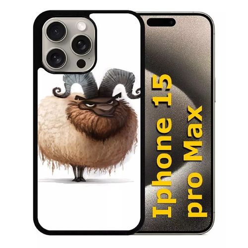 Coque Pour Iphone 15 Pro Max - Funny Mouton Super Content - Silicone - Noir