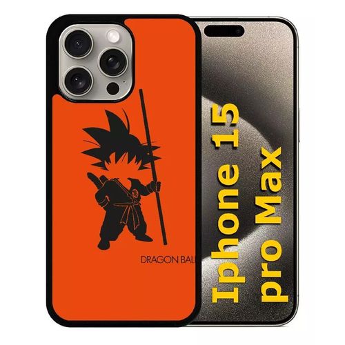 Coque Pour Iphone 15 Pro Max - Dragon Ball Son Goku Kid - Silicone - Noir