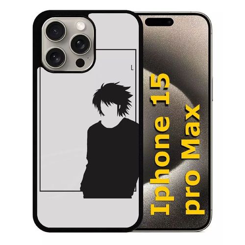 Coque Pour Iphone 15 Pro Max - Death Note L - Silicone - Noir