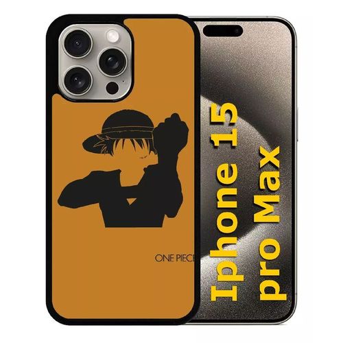 Coque Pour Iphone 15 Pro Max - One Piece Monkey D Rufy - Silicone - Noir