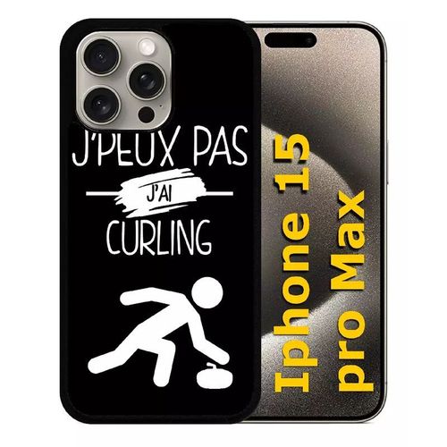 Coque Pour Iphone 15 Pro Max - J Peux Pas J Ai Curling 2 - Silicone - Noir