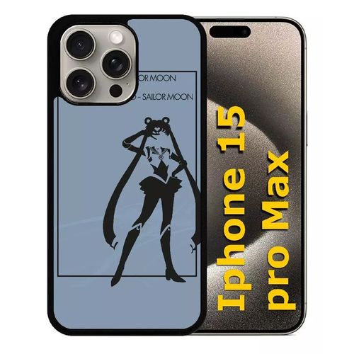 Coque Pour Iphone 15 Pro Max - Sailor Moon - Silicone - Noir
