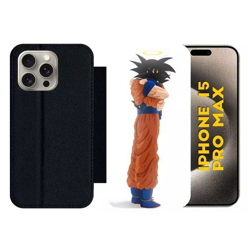 Etui À Rabat Pour Iphone 15 Pro Max - Dragon Ball Z Prend Soin De Ta Mere - Silicone - Noir