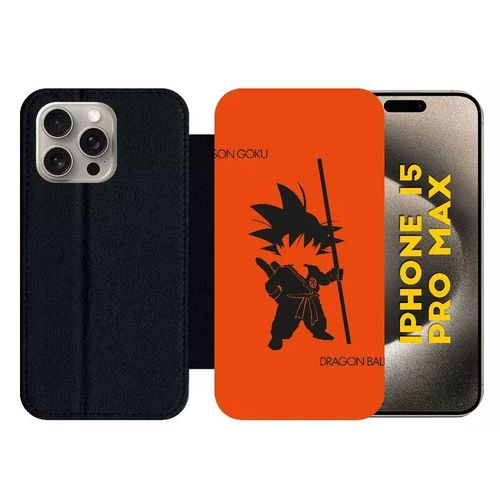 Etui À Rabat Pour Iphone 15 Pro Max - Dragon Ball Son Goku Kid - Silicone - Noir