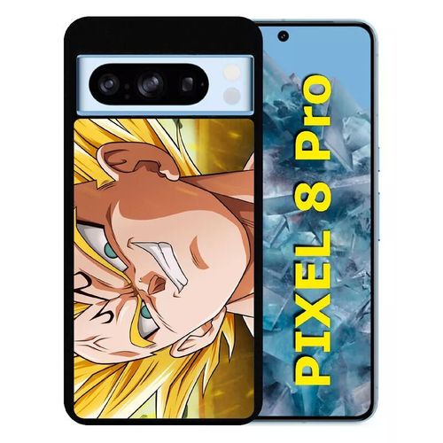 Coque Pour Pixel 8 Pro - Dbz Majin Vegeta Super Sayen - Silicone - Noir