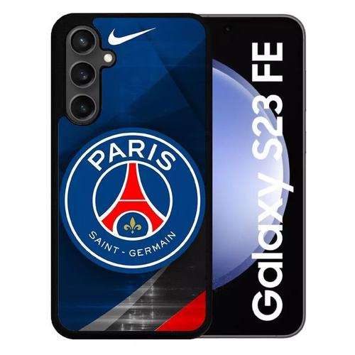 Coque Pour Galaxy S23 Fe - Psg Paris Saint Germain Metalise - Silicone - Noir