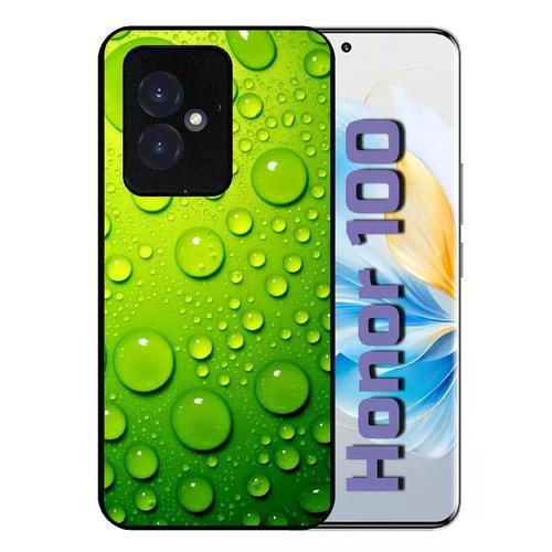 Coque Pour Honor 100 - Goutte D Eau Verte - Silicone - Noir