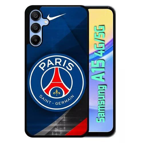 Coque Pour Galaxy A15 4g/5g - Psg Paris Saint Germain Metalise - Silicone - Noir