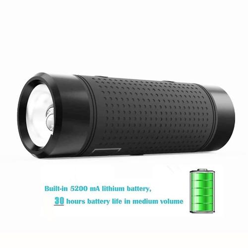 Haut-Parleur Bluetooth Sans Fil Pour L'extérieur, 5200mah, Étanche, Colonne, Vélo, Portable, Musique, Basse, Lumière Led, Batterie Externe