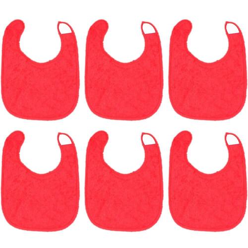 Lot De 6 Bavoirs Imperméables Pour Bébé Fille En Tissu Éponge Bavoir En Coton Tricoté Uni Bavoirs D'alimentation Pour Bébé Fille Rouge