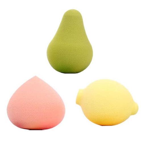 Ensemble D'éponges De Maquillage, Fond De Teint Aux Fruits Mignon Mélangeant Une Éponge De Beauté Multicolore Avocat Pêche Citron 