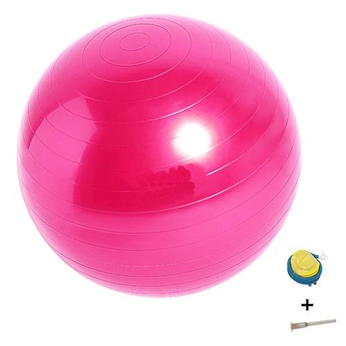 Ballon d'exercice anti-éclatement et antidérapant, ballon de Yoga, ballon de Fitness, ballon d'accouchement avec pompe rapide, 65cm, rose