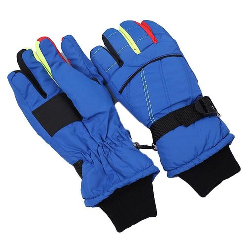 Enfants Hiver Neige Imperméable Épais Chaud Coupe-Vent Gants Bleu