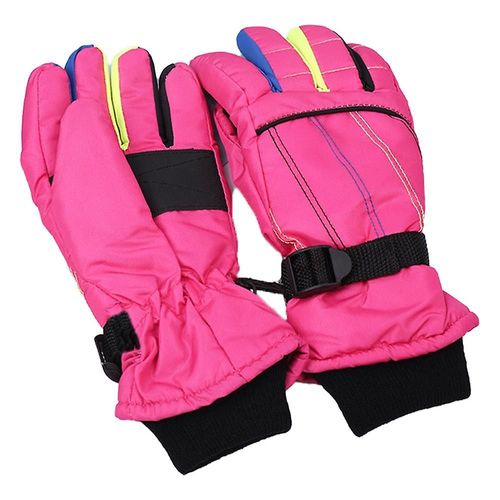 Enfants Hiver Neige Imperméable Épais Chaud Coupe-Vent Gants Rose