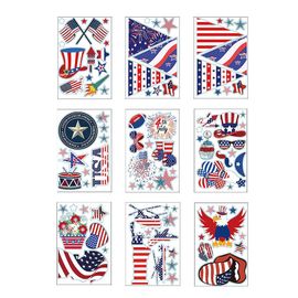 Autocollant de fenêtre décoratif du 4 juillet, décoration patriotique du 4 juillet pour la maison, l'école, le bureau, les étoiles, les feux d'artifice, la carte, les fournitures de fête (94 pièces)