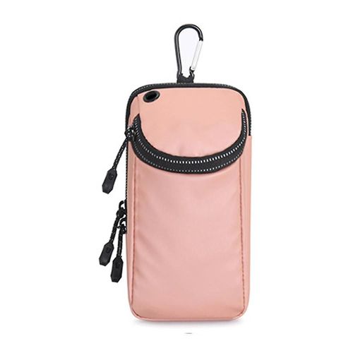 Sac Diagonal D'épaule De Fibre De Polyester Sac De Poignet De Téléphone Portable Fitness Sac De Bras Étanche De Téléphone Portable Rose