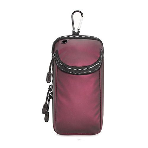 Sac Diagonal D'épaule De Fibre De Polyester Sac De Poignet De Téléphone Portable Fitness Sac De Bras Étanche De Téléphone Portable Rouge