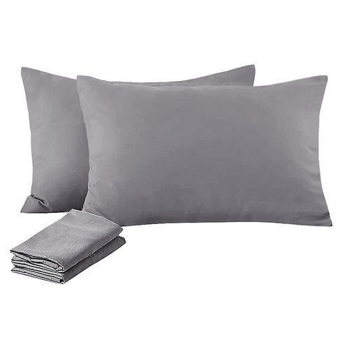 1 Paire De Housses D'oreiller, Fermeture Éclair Cachée, Housse D'oreiller Pour Dormeur Latéral, Housse D'oreiller 50x70cm Gris