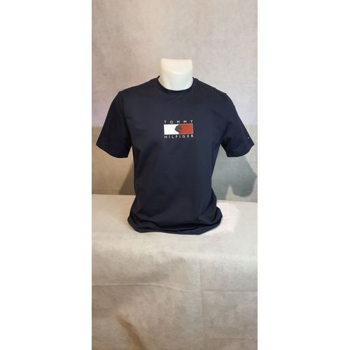 T-Shirt Manches Courtes Bleu Marine Homme Tommy Hilfiger Taille S