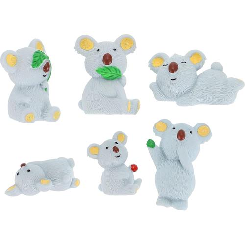 6pcs Miniature Petit Animal Figurine Mignon Mini- Koala Figure Personnages Jouets Mini Chiffres Collection Collection Jeucrette Pour G¿Teau Topper D¿Cor Jouets