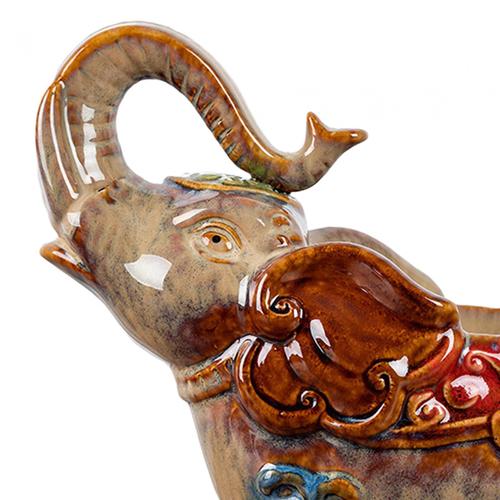 Statue d'éléphant en céramique, bol de rangement de clés, conteneur d'articles divers, décoration de table artisanale polyvalente pour cadeau de Mâle