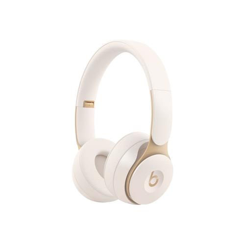 Beats Solo Pro - Écouteurs avec micro - sur-oreille - Bluetooth - sans fil - Suppresseur de bruit actif - ivoire