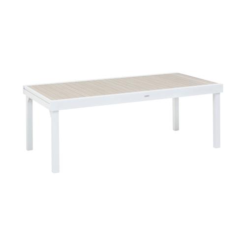 Table Extensible Rectangulaire Alu Piazza Beige/Lin - 10 À 12 Places - Hespéride