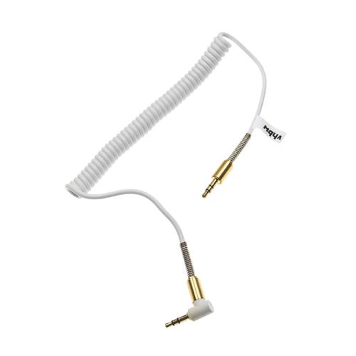 vhbw Adaptateur pour câble audio stéréo compatible avec Technics EAH-A800 casque - 3,5mm vers Jack 3,5 mm, doré, angle droit, or / blanc