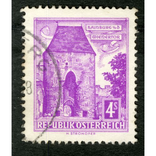 Timbre Oblitéré Republik Osterreich, Kainburg, Wienertor, 4 S