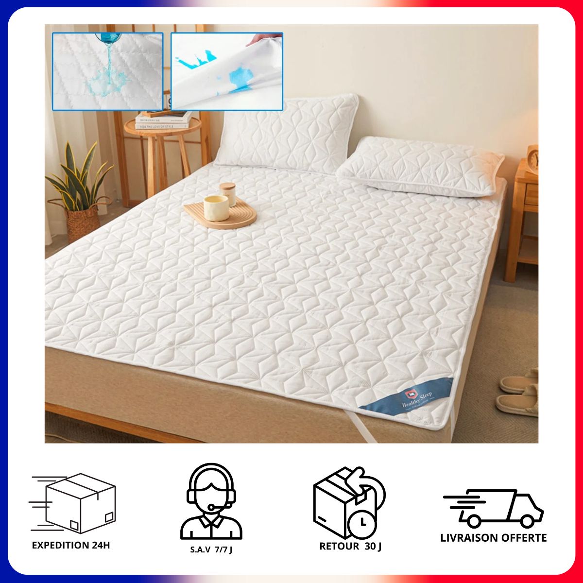Protège-Matelas Alèse Molleton Imperméable Alèse Protection Qualité...