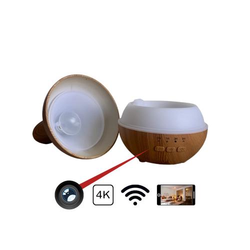 Diffuseur Huiles Essentielles Camera Espion 4k Wifi Zen Blanc 