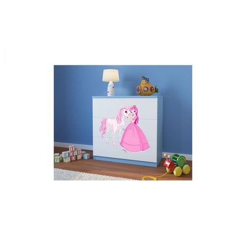 Commode Babydreams Bleue Princesse Et Cheval
