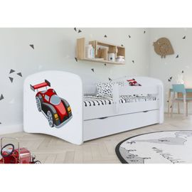 Lit Babydreams Voiture De Course Bleu Avec Tiroir Matelas 140/70