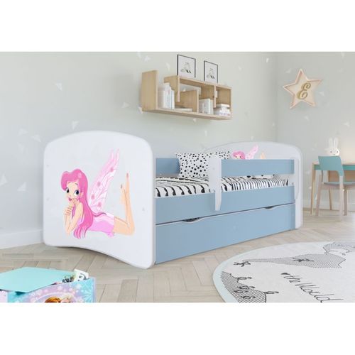 Lit Babydreams Bleu Fée À Oreilles Avec Un Tiroir Sans Matelas 180/80
