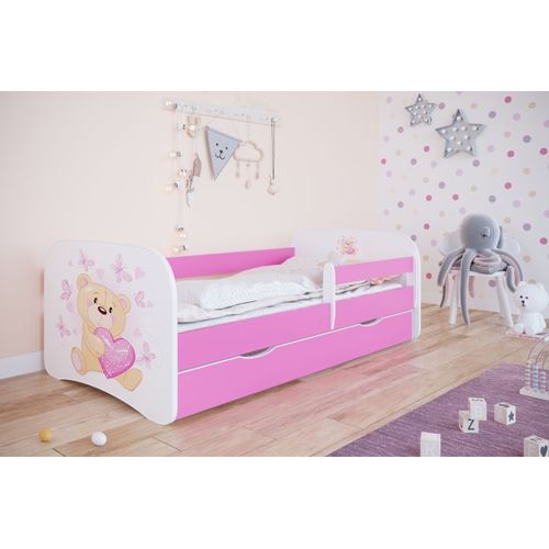 Lit Babydreams, Nounours Rose, Papillons Sans Tiroir, Matelas 160/80