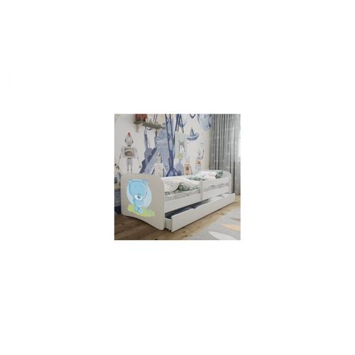 Lit Babydreams Vert Bleu Nounours Sans Matelas Tiroir 140/70