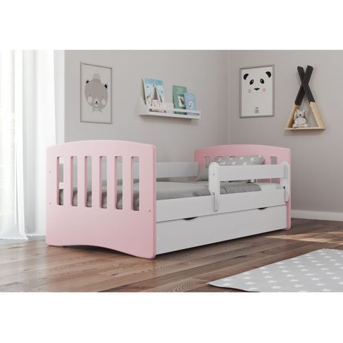 Lit Classic 1 Mix Rose Poudré Tiroir Et Matelas Inclus 140/80