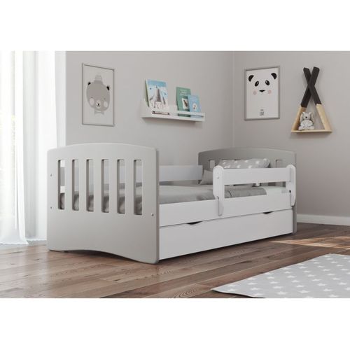 Lit Classic 1 Mix Gris Tiroir Et Matelas Inclus 140/80