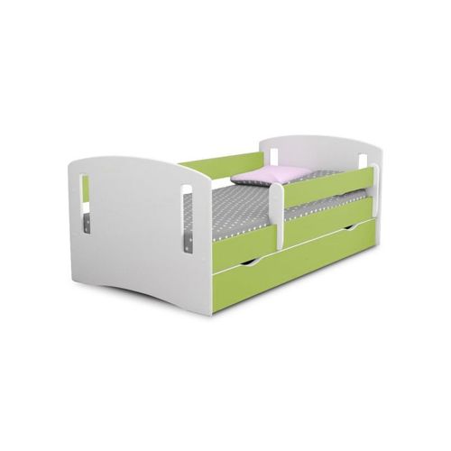 Lit Classique 2 Vert Avec Un Tiroir Sans Matelas 160/80