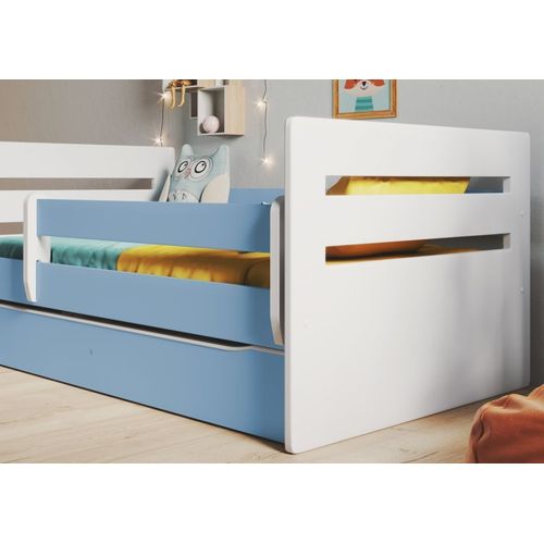 Lit Bleu Tom Sans Matelas Tiroir 140/80