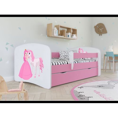 Lit Babydreams 2 Rose Princesse Et Cheval Tiroir Et Matelas Inclus 180/80