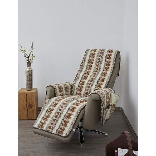 K. & N. Protège-Fauteuil En Laine Vierge Avec Protège-Accoudoirs Et Longue Partie Inférieure : 100% Polyester, Folklore, Partie Centrale 200 X 50 Cm, Env. 60 X 40 Cm