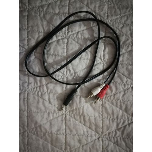 Cable jack 3,5mm vers 2 RCA de 1m