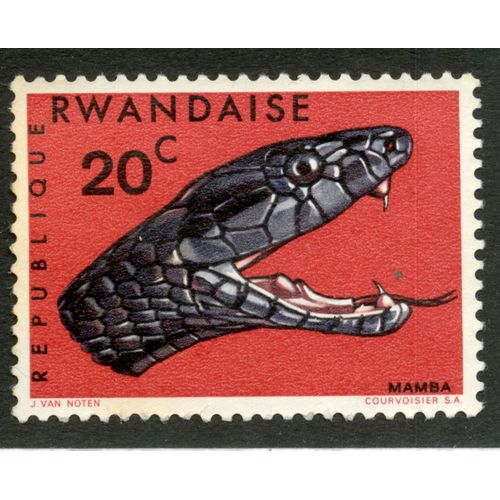 Timbre Non Oblitéré République Rwandaise, Mamba, 20 C