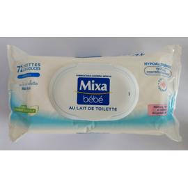 LOT DE 12 Bébé MIXA Lingettes au lait nettoyantes et hydratantes 72 linget 